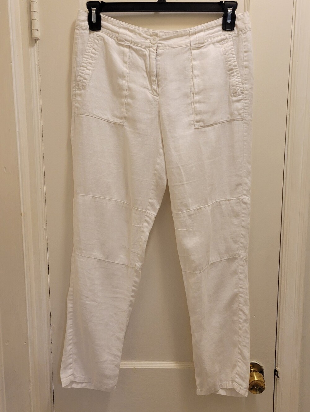 LOFT White Linen Utility Cropped Pants Size 4